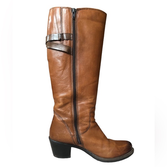 Clarks Maymie Stellar Women 7.5M Brown Leather‎ Tall Heeled Riding Boots - Picture 4 of 16